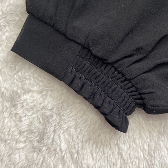 NWT black dress blouse with sheer sleeves - Picture 3 of 9